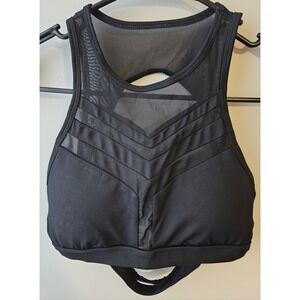 Sports‎ Bra Black Lace Padded Activewear Yoga Gym Athleisure Sz S/M No Tag